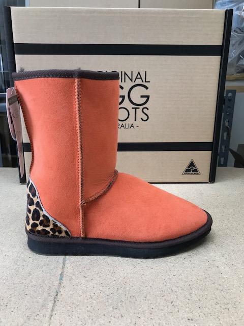 Orange Choc  Leopard Heel Lace Up UGG Boots Online now