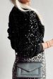 Sequin Round Neck Long Sleeve Blouse Online Hot Sale