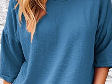 Full Size Round Neck Half Sleeve T-Shirt Plus Size Online now