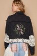 POL Crochet Patch Embroidered Button Up Jacket Sale