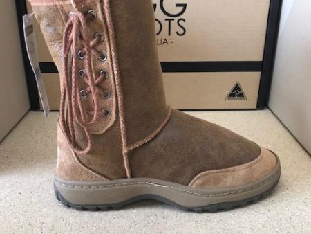 CHESTNUT NAPA SHORT LACE UP RUGGED UGG BOOTS For Cheap