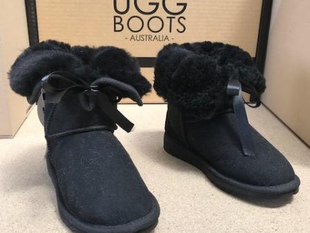 Bow Frozen Black Kids UGG Boots Online Sale