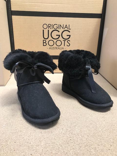 Bow Frozen Black Kids UGG Boots Online Sale