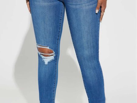 Distressed Buttoned Jeans with Pockets Sale