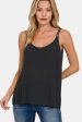 Zenana Woven Double Spaghetti Strap V-Neck Cami Cheap