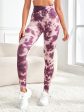 Tie-Dye Wide Waistband Active Leggings For Sale