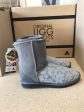 GREY FLOWER SHORT UGG BOOTS For Cheap