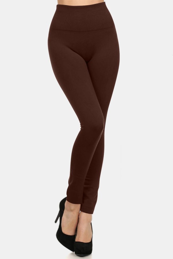 Yelete Full Size Seamless Fleece Lined Leggings Cheap