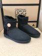 BLACK MINI BUTTON UGG BOOTS For Discount