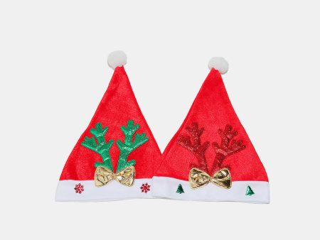 2 Piece Antler Christmas Hat with pompom Cheap