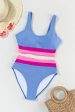 Contrast Scoop Neck Two-Piece Swim Set on Sale