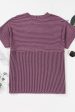 Corded Knit Mock Neck Short Sleeve T Shirt Supply