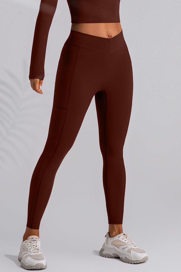 High Waist Active Leggings with Pockets For Discount