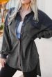 Waffle Knit Button Up Drop Shoulder Jacket Discount