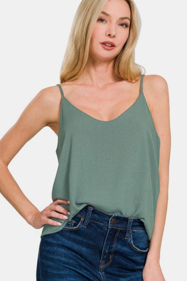 Zenana Two Layered Spaghetti Strap Cami For Sale