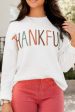 THANKFUL Round Neck Drop Shoulder Sweater Discount