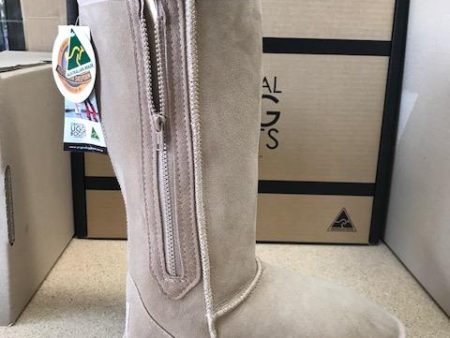 SAND TALL ZIP BOOTS on Sale