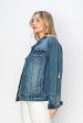 RISEN Full Size Distressed Button Up Jacket Online Sale