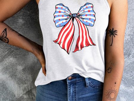 Bow Graphic Grecian Neck Tank Hot on Sale