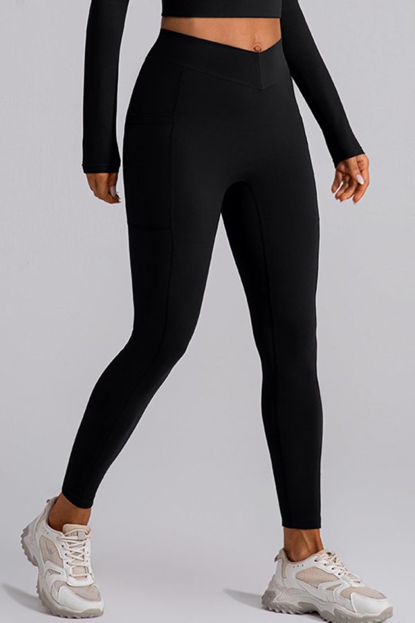 High Waist Active Leggings with Pockets For Discount