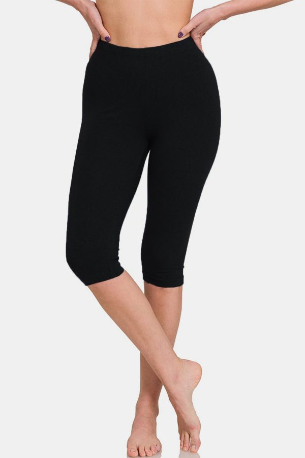 Zenana Full Size High Waist Capris Online now