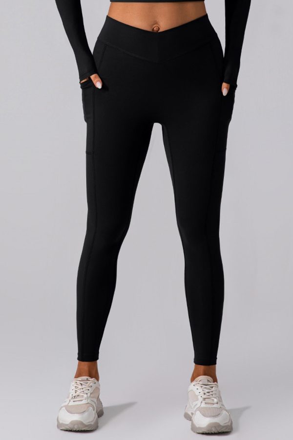 High Waist Active Leggings with Pockets For Discount