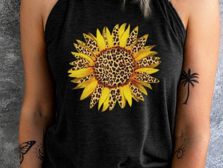 Sunflower Graphic Round Neck Tank For Discount