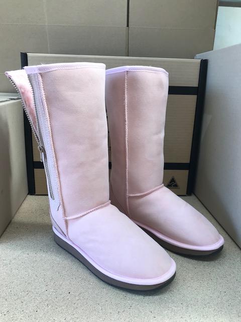 PINK TALL ZIP BOOTS For Cheap