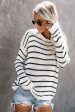 Striped Round Neck Drop Shoulder Sweater on Sale