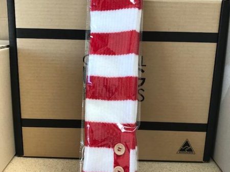 RED  WHITE UGG FOOTY SOCKS For Sale