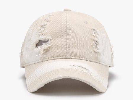 Distressed Adjustable Cotton Baseball Cap Fashion