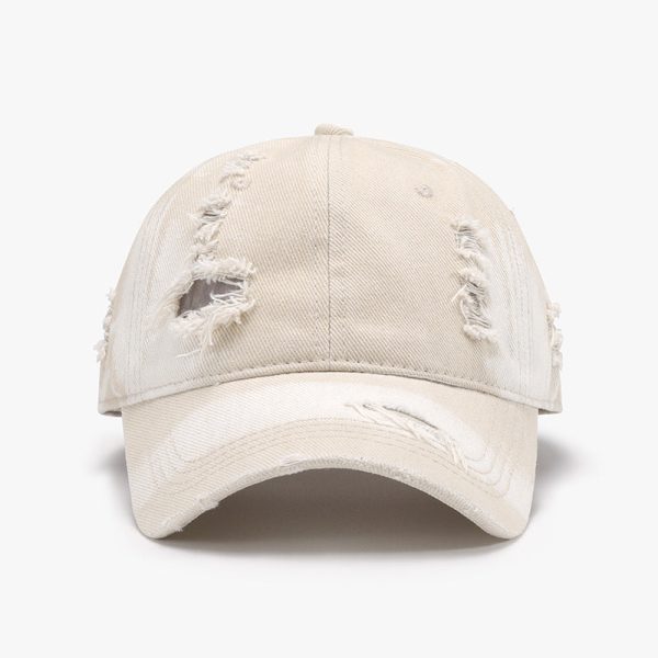 Distressed Adjustable Cotton Baseball Cap Fashion