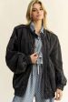 Davi & Dani Exposed Seam Zip Up Dropped Shoulder Jacket Discount