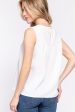 ACTIVE BASIC Round Neck Lace Patch Texture Tank Supply