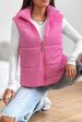 Zip Up Collared Vest Online Hot Sale