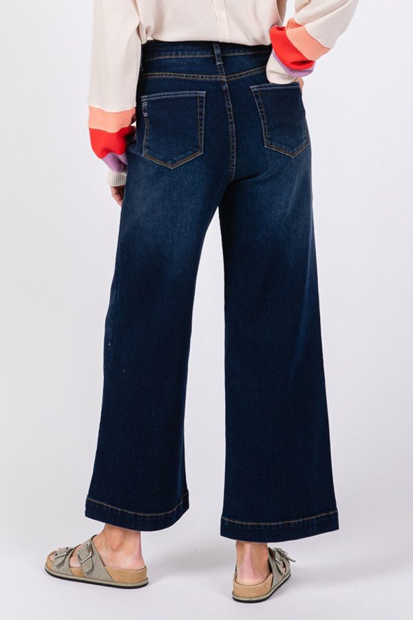 SAGE + FIG High Waist Wide Leg Jeans Discount