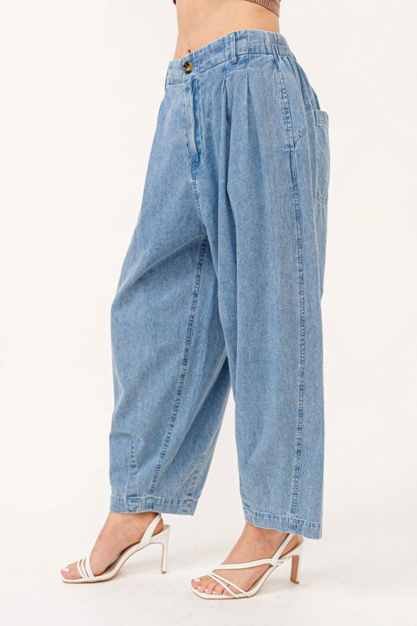 And The Why Elastic Back Pleated Baggy Jeans For Discount