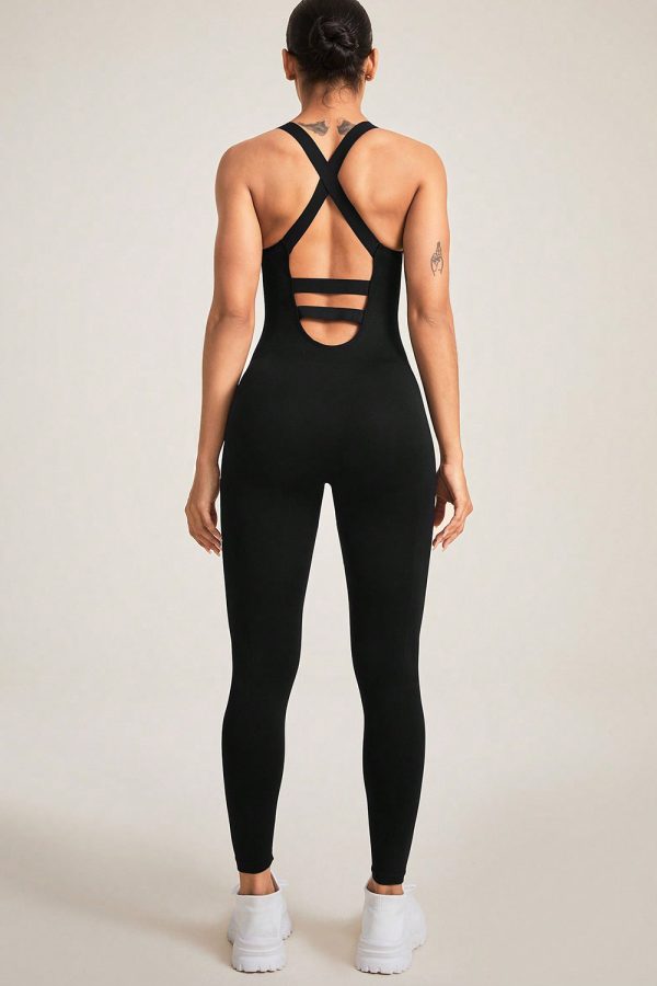 Crisscross Wide Strap Jumpsuit Hot on Sale