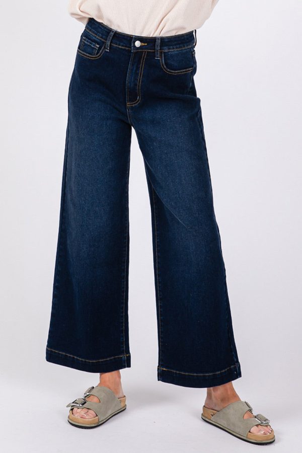 SAGE + FIG High Waist Wide Leg Jeans Discount