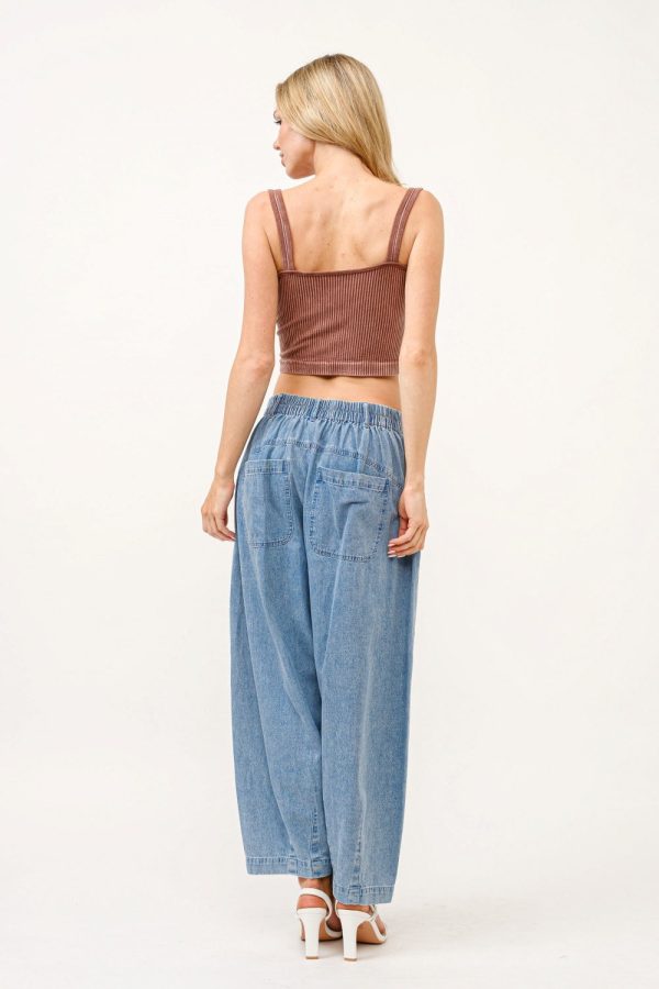 And The Why Elastic Back Pleated Baggy Jeans For Discount