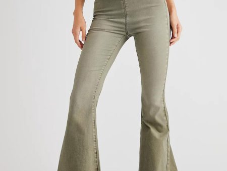 Asymmetric Waist Flare Jeans Cheap